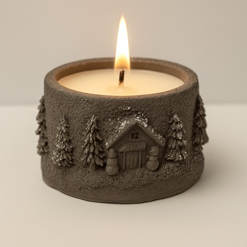🕯️ Winterhaus Duftkerze aus Keramik – Handgemacht in der Schweiz
