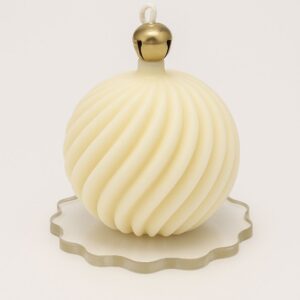 2-er Set Weihnachtskugel-Kerze luxuriöse Weihnachtsgeschenkkerze mit kerzenhalter