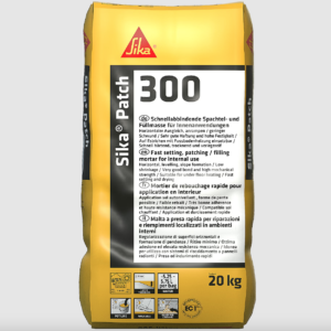 Sika® Patch-300 – Standfester, schnellabbindender Ausgleichs- und Glättmörtel 0 – 20 mm für Boden und Wand, innen (Sack 20 kg)