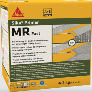 Sika® Primer MR Fast – Wässrige 2K-Epoxid-Grundierung mit langer Topfzeit, Feuchtigkeitsbremse für Parkettverklebung (Set 4.2 kg A+B)