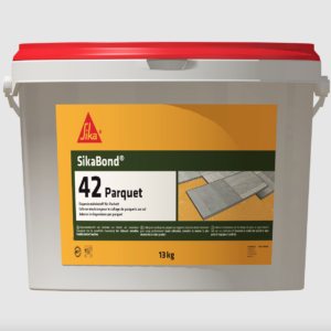 SikaBond®-42 Parquet – Wasserarmer, lösemittelfreier Dispersions-Parkettklebstoff für Stab-, Klebe- und Mehrschichtparkett (Eimer 13 kg)