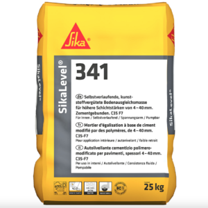 SikaLevel®-341 – Selbstverlaufende Bodenausgleichsmasse für höhere Schichtstärken 4 – 40 mm, innen, pumpfähig (Sack 25 kg)